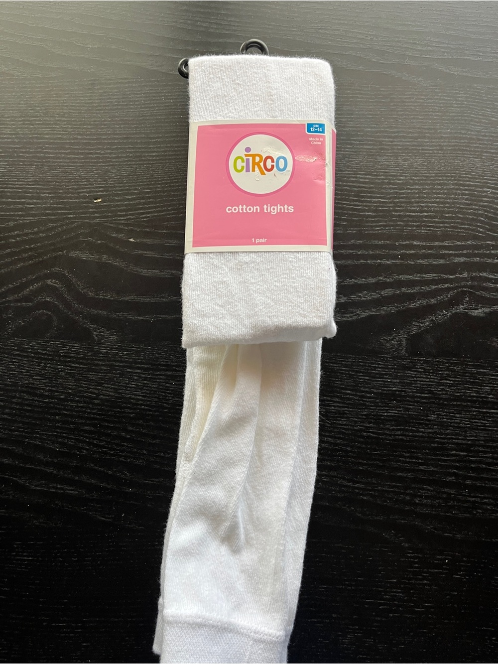 Circo White Girls Cotton Tights Size 12-14 1 Pair New NWT 